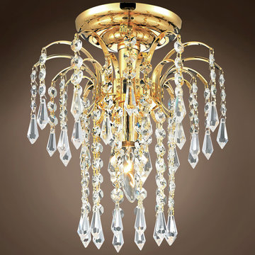 JM Waterfall Design 1 Light 9" Flush Mount