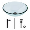 VIGO Crystalline Glass Vessel Sink and Duris Vessel Faucet, Matte Black