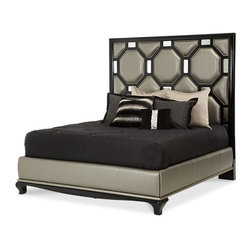 AICO Furniture - After Eight California King Upholstered Bed in Pearl Croc - 191 - Bedroom Products