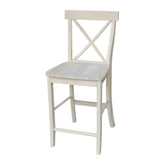 International Concepts - International Concepts X, Back Stool, 24"Sh, Unfinished - Bar Stools and Counter Stools