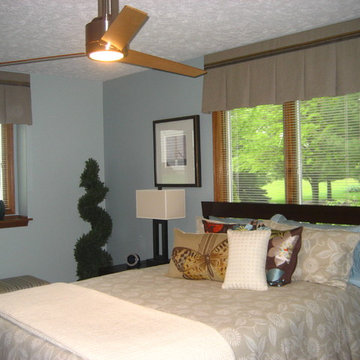 modern blue bedroom
