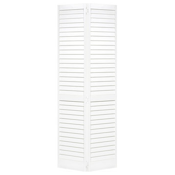 Plantation Bi-fold Closet Door, Louver/Louver, White, 1"x24"x80"