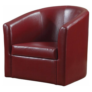 Benzara BM159276 Slickly Compact Accent Chair Red Contemporary