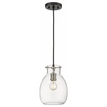 1 Light Mini Pendant in Craftsman Industrial Style - 8 Inches Wide by 11.5