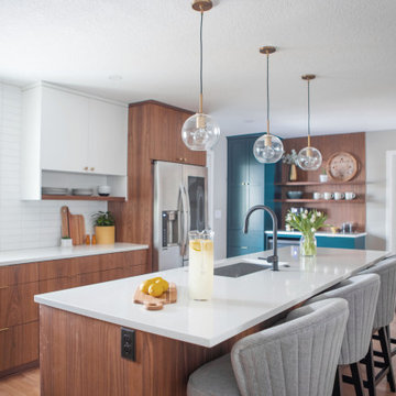 Open plan with mid century modern details
