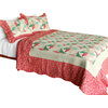 Mio Dolce Sogno Cotton 3PC Vermicelli-Quilted Patchwork Quilt Set (Full/Queen)