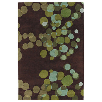 Chandra Avalisa avl-6109 Polka Dots Rug, Tan & Ivory, 7'9"x10'6"