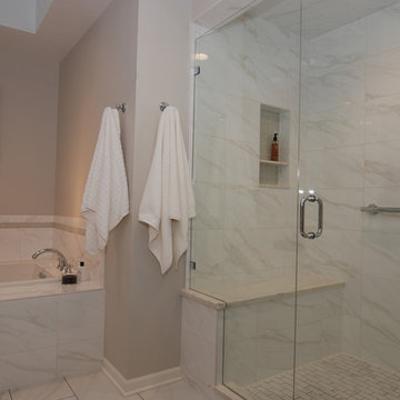 White Transitional Bathroom Renovation in Lake Forest