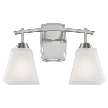 Westinghouse 6573500 Midori 2 Light 15"W LED Vanity Light - Brushed Nickel