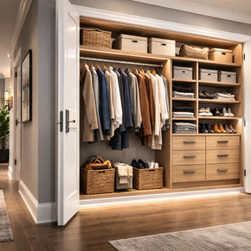 Modern Hallway Custom Closet with Integrated Storage