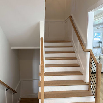 Project #140 | White Oak Staircase with Horizontal Bar Rail