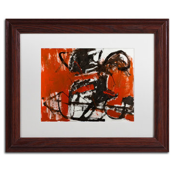 Joarez 'Black Horse' Framed Art, Wood Frame, 11"x14", White Matte