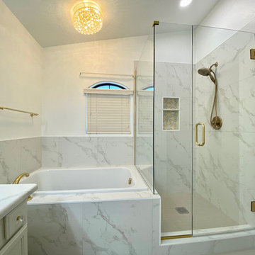 Elegant White Bathroom remodel in Chandler