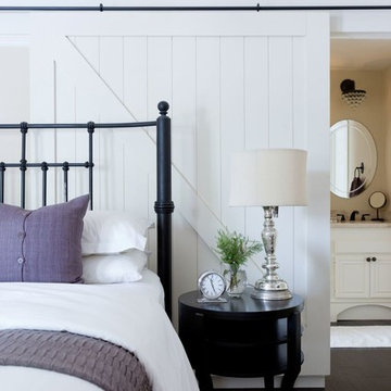 Bedroom Ensuite with Barn Door Headboard