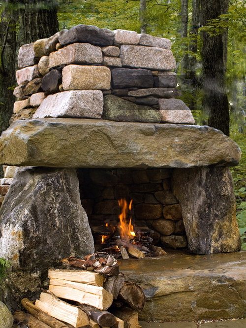 Rustic Outdoor Fireplace | Houzz