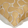 Metallic Faux Leather 16"x16" Silk Ivory Decorative Pillows Cover, Gold Space