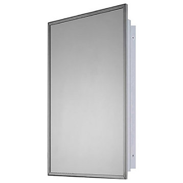 Bright Annealed Stainless Steel Framed Medicine Cabinet 16"x26"