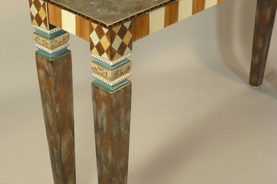 Carved Leg Sofa Table - Handpainted by Suzanne Fitch