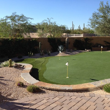fireplace pavers pool putting green