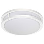 Jesco Lighting - Contemporary Round 14.5" 23W 1-LED Medium Flush Mount, White, 3000K - A sleek and simple LED classic flush mount fixture that can easily blend into any contemporary setting. The fixture can be used for ceiling or ADA wall sconce applications.