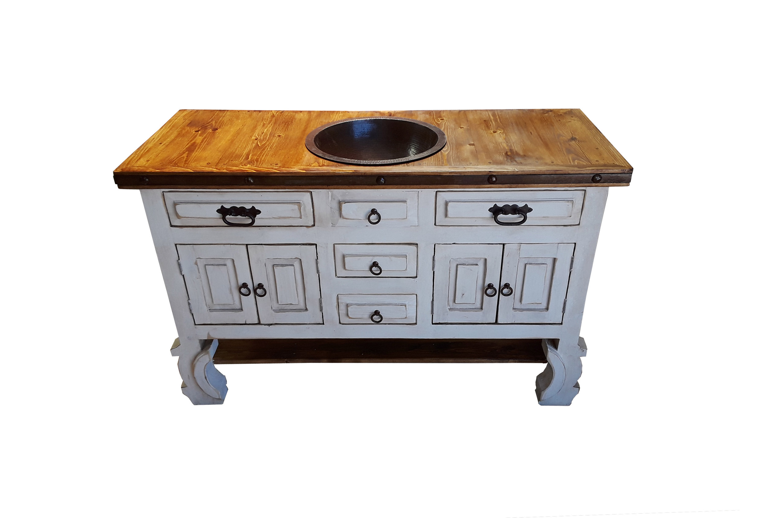 Don Pio Rustic Reclaimed Bathroom Vanity, 80 X 22 X 36 - Asian ...
