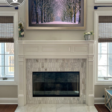Bright & Timeless Kitchen Reorientation with Fireplace Refresh