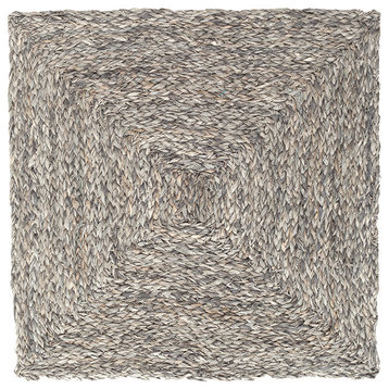 Zoey Raffia Placemats, Set of 4, Mixed Gray, Square
