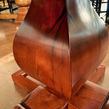 Mesquite Wood Round Dining Table