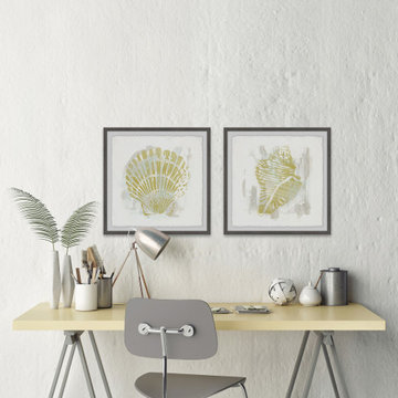Seaside Blockprints VII Diptych