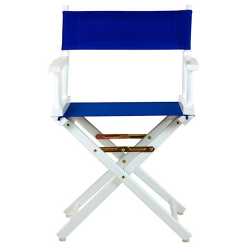 18" Director's Chair With White Frame, Royal Blue Canvas