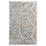 Bareens Designer Rugs - Modern Ziegler Sandy Ivory Gray Hand-Knotted Wool Rug - 2'0'' x 2'11'' - Enhance the ambiance of your home with this magnificent Persian-influenced Turkish hand-knotted rug made by skilled artisans capable of creating the most exceptional vegetable dyes and hand-spun wool. This exquisite handmade rug is a one-of-a-kind  Kafkaz, otherwise identified as Chobi, Chobi Peshawar, Oushak, or Ziegler rug. These handmade rugs are crafted in Pakistan utilizing superior-quality wool imported from Australia, New Zealand, and Korea in two types of weaves: the Persian weave and the Mori weave. This rug is meticulously crafted by hand using the finest natural vegetable dyes extracted from local plants. The artisans use a blend of hand-spun local and fine merino wool, resulting in a rug with a compelling texture, higher lanolin content, and longer staple. The artisans occasionally incorporate natural or artificial silk into the pile to enhance specific motifs. The finished product is an awe-inspiring execution of flawless design and an understated palette that exudes elegance.