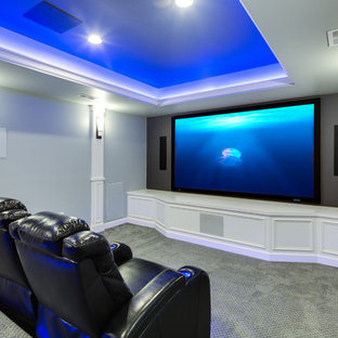 Transitional home theater photo in Baltimore