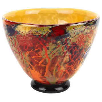 11 Mouth Blown Art Glass Centerpiece Or Punch Bowl