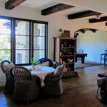Breakfast Nook in a Montecito Stone Farmhouse