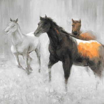 "Abstract Herd of Horses" Poster Print by Atelier B Art Studio, 12"x12"