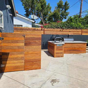 Outdoor BBQ Island & Pool Fence