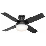 Hunter - Hunter 50400 Dempsey, 44" Low Profile Outdoor Ceiling Fan with Light Kit, Black - A modern fan with mass appeal, the Dempsey outdoorDempsey 44 Inch Low  Matte Black Matte BlUL: Suitable for damp locations Energy Star Qualified: n/a ADA Certified: n/a  *Number of Lights: 2-*Wattage:9w LED bulb(s) *Bulb Included:Yes *Bulb Type:LED *Finish Type:Matte Black