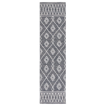 Safavieh Kilim Klm852H Moroccan Rug, Charcoal/Ivory, 2'3"x9'