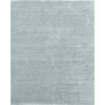 Solid Silver Mist Shore Wool Rug, 10' Round