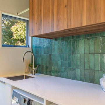 Engineered stone benchtop in Oriental Surfaces Ohope