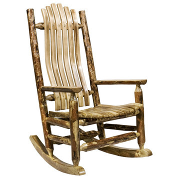 Glacier Country Collection Adult Log Rocker