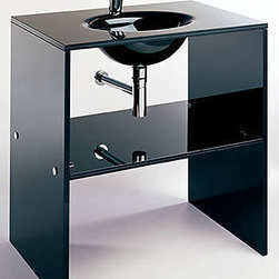 Vitraform 310-O Rectangular Front Single Round Countersink Washstand with Overfl - Products