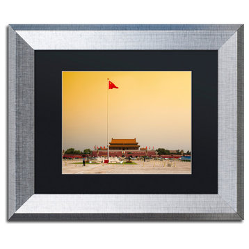 Philippe Hugonnard 'Tiananmen' Art, Silver Frame, Black Matte, 14"x11"