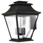 Livex Lighting - Livex Lighting Hathaway 6 Light Black Outdoor Wall Lantern - This outdoor wall lantern light looks great near garage doors, entryways, and porches. Our handsome black finish is paired with clear water glass and durable solid brass construction for a classic look and feel that works with any home. Candelabra bulbs offer a warm, soft glow, so you can feel both safe and stylish.