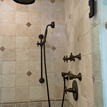 Traditional in Travertine Master Bath