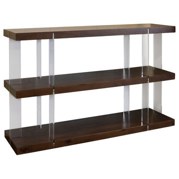 Austin Console Three Tier Table Chestnut Brown Finish