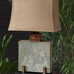 Slate, Square, Table Outdoor Lamp | Uttermost - Outdoor Table Lamps