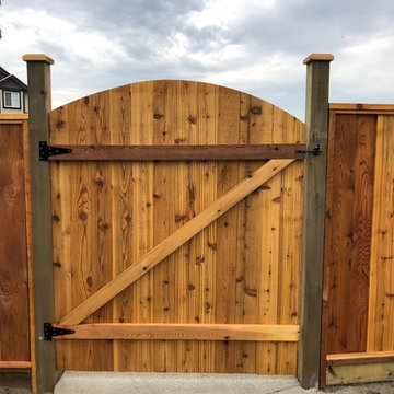 #1 grade cedar overlap board panels + pre stain 200+ linear feet