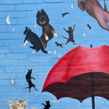 Raining Cats and Dogs Veterinary Clinic Mural