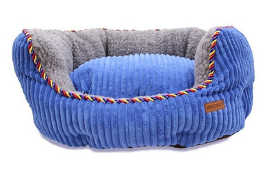 JustNile 17" Small Pet Dog Bed in Washable Cotton / Canvas - Blue